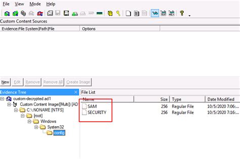 Toradh íomhá ar File Allocation Table FTK Imager
