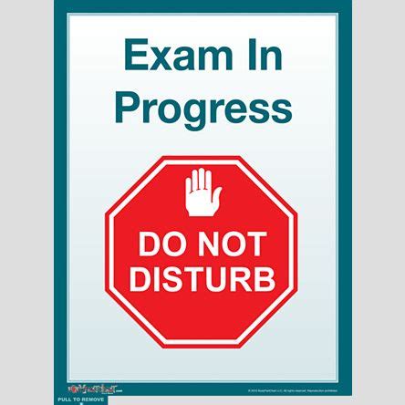 Image result for Do Not Distrub Exam Sign