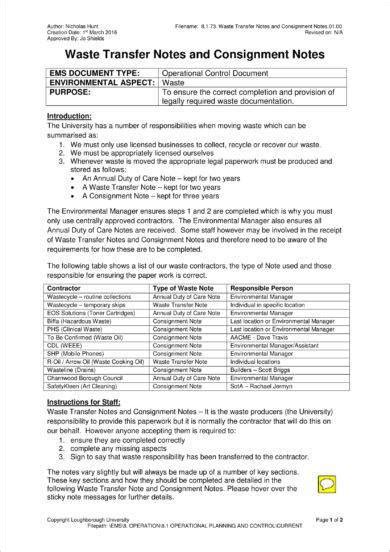 Afbeeldingsresultaten voor Example Completed Consignment Note