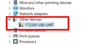 USB-UART Driver に対する画像結果