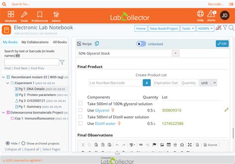 Toradh íomhá ar e-LAB Electronic Lab Notebook