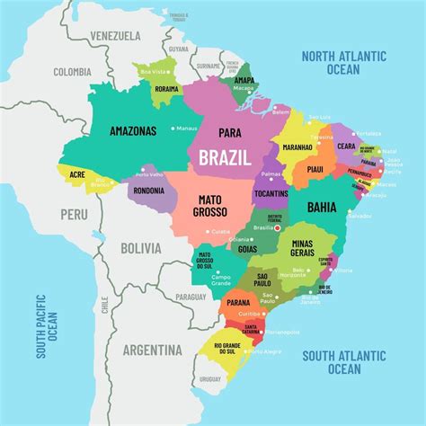 Afbeeldingsresultaten voor Brazil Country Color Map