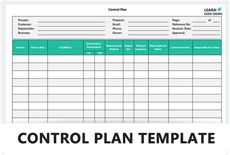Process Control Plan Template に対する画像結果