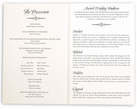 Image result for Jewish Wedding Program Examples