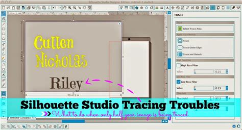 Silhouette Studio: Trace Tool Only Tracing Half the Image ...