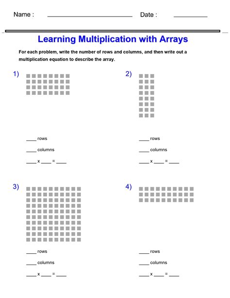 Afbeeldingsresultaten voor Math Arrays Worksheets