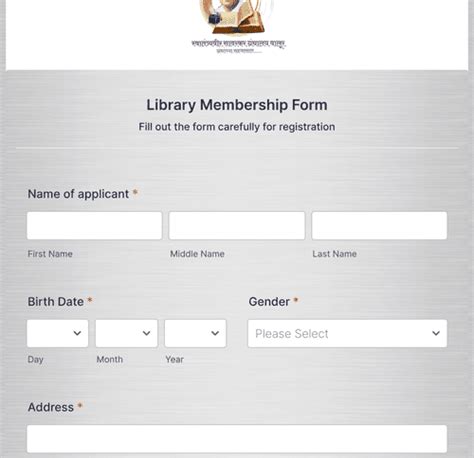 Image result for Examples of Library Form