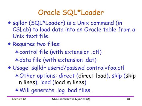 Toradh íomhá ar SQL*Loader Concept in PPT