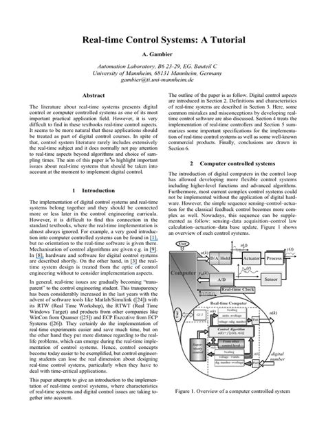 Image result for Real-Time Control System Example