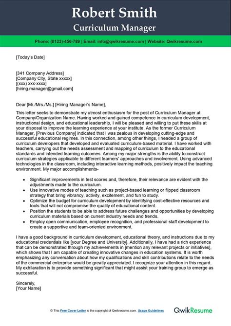 Image result for Curriculum Developer Cover Letter Examples