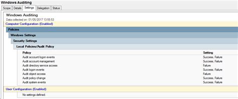 Windows Security Auditing に対する画像結果