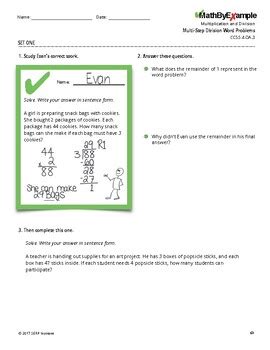 Afbeeldingsresultaten voor Multi-Step Division Word Problems