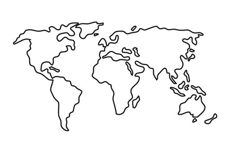 Afbeeldingsresultaten voor Map of the World Line Drawing