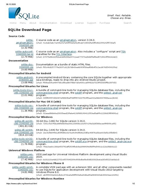 Image result for SQLite Download Page