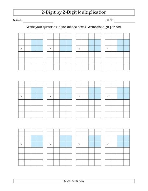 Image result for 2-Digit X 2 Digit Multiplication Worksheets