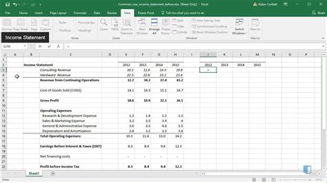 Résultat d’images pour Income Statement Format Excel