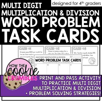 Image result for Multiplication and Division Word Problems Task Cards