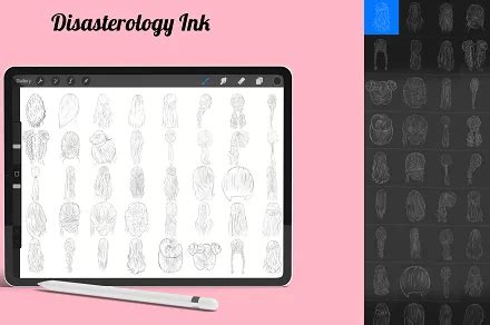 Toradh íomhá ar Curly Hair Procreate Brush