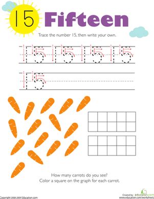 Image result for Count to 15 Worksheet
