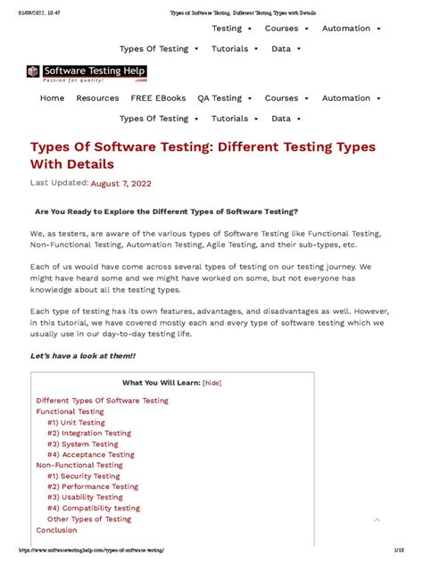 Image result for List of Different Types of Software Testing