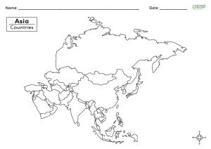 Toradh íomhá ar Map of Asia with Countries for Kids