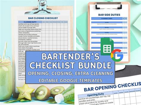 Image result for Example of Bar Checlist