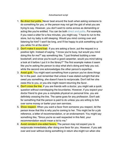 Toradh íomhá ar Video Advertisement Script