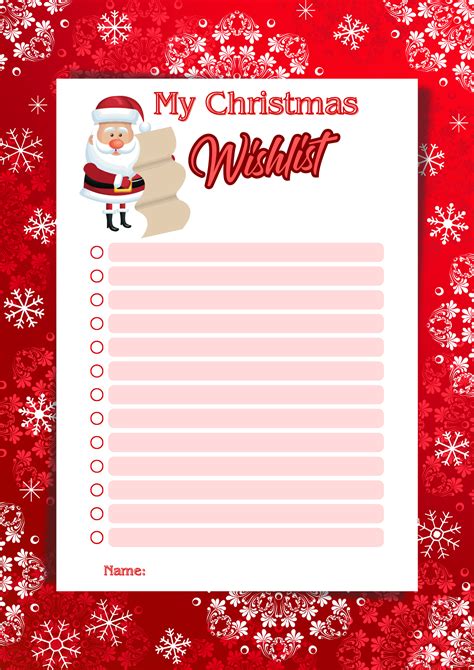 Image result for Printable Christmas List