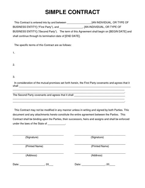 Toradh íomhá ar Simple Letter of Agreement Template