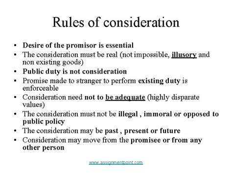 Image result for Rules of Consideration