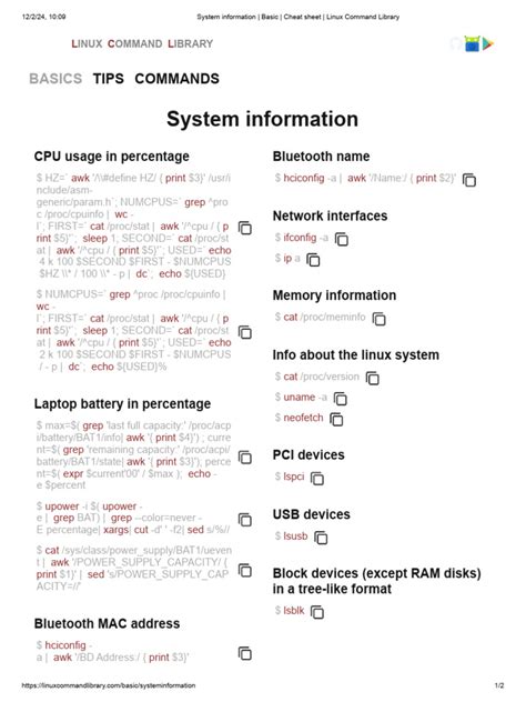 Image result for Linux System Info Command