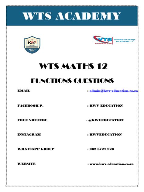 Afbeeldingsresultaten voor Grade 12 Functions Questions and Answers PDF