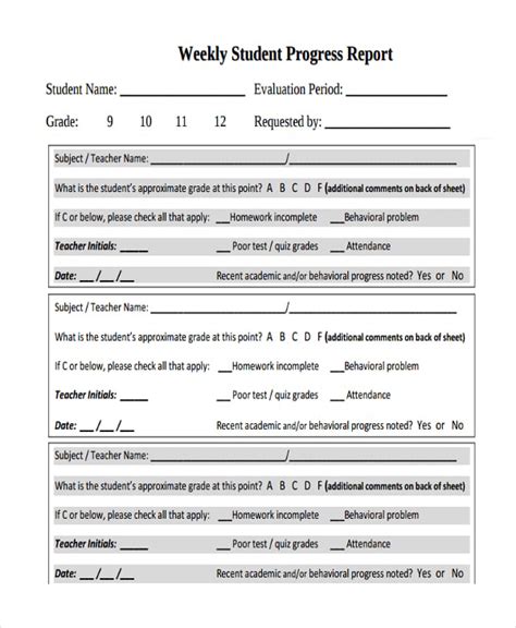 Image result for Weekly Progress Report Format