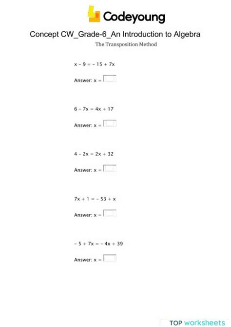 Toradh íomhá ar Transposition Maths Practice