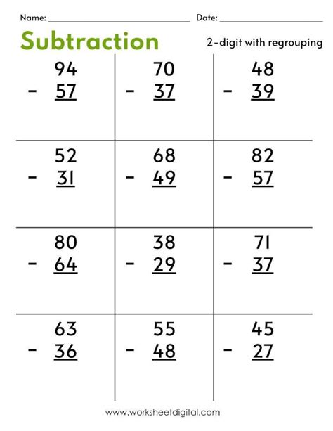 Printable 2-Digit Math Sheet എന്നതിനുള്ള ഇമേജ് ഫലം
