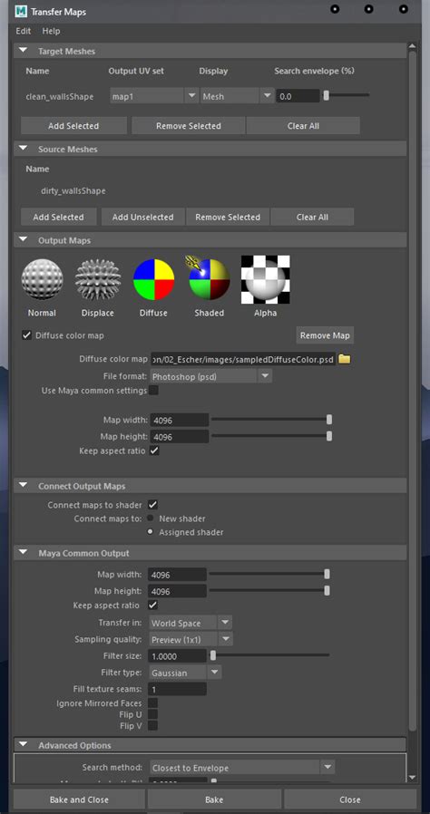 Maya Diffuse Map に対する画像結果