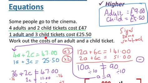 Toradh íomhá ar Simultaneous Equations Math Word Problems