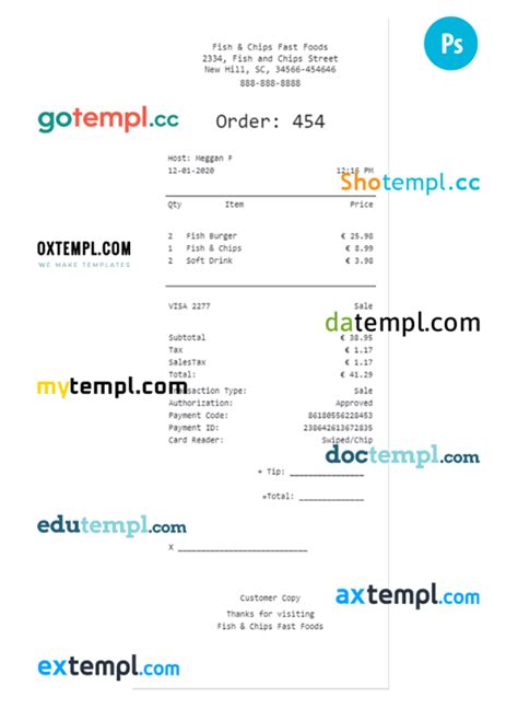 Image result for Receupt Example Fast Food