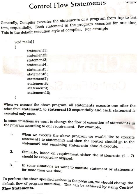 Toradh íomhá ar Control Flow Statement Example