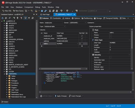 Image result for How to Create Table in Oracle