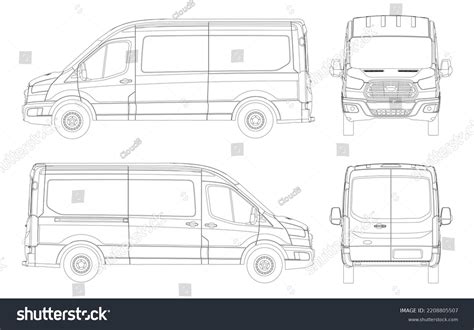 Toradh íomhá ar Ford Transit Cargo Van Template