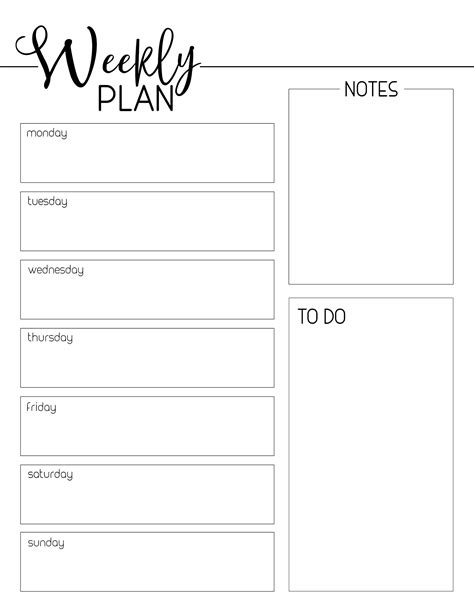 Afbeeldingsresultaten voor Work Week Planner Printable