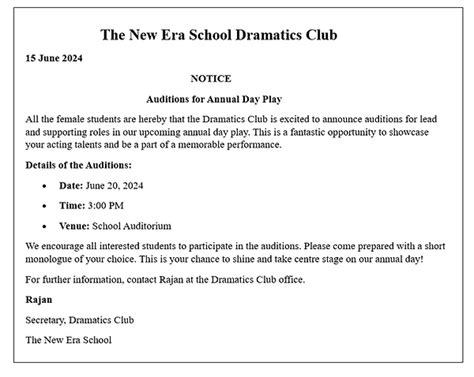 Image result for Notice Command Example