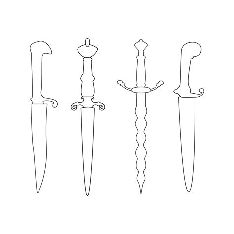 Image result for Dagger Line Drawing