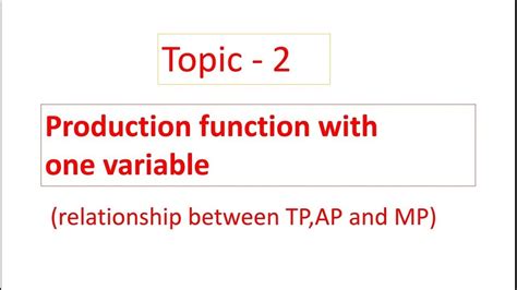 Image result for Explain the Production Function with One Variable