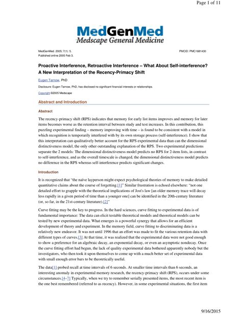 Toradh íomhá ar Interference Theory Primacy Recency