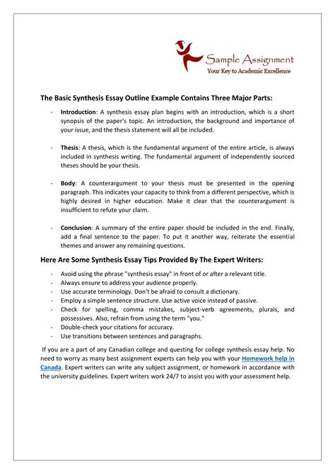 Image result for Synthesis Essay Outline Example