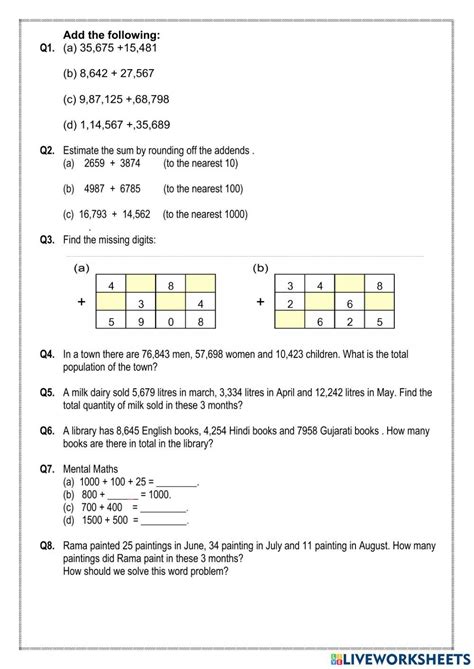 Image result for Grade 4 Math Worksheet Problem Solving Addition