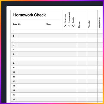 Image result for Homework Checklist Journal