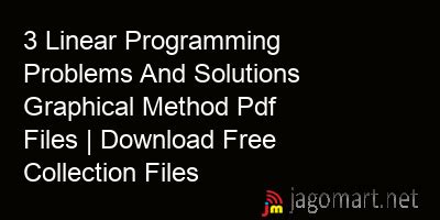 Image result for Linear Programming Problems and Solutions PDF